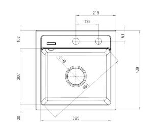 Zlewozmywak Deante  1 komorowy Zorba bez ociekacza szary metalik ZQZ S103 3