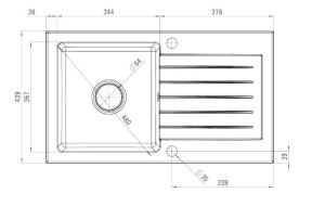 Zlewozmywak Deante Zlewozmywak 1-komorowy Zorba z ociekaczem szary metalik (ZQZ S113) 3
