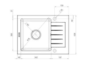 Zlewozmywak Deante Zlewozmywak 1 komorowy Zorba z krótkim ociekaczem szary metalik ZQZ S11A 3