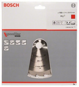 Bosch Tarcza pilarska SPEEDLINE WOOD 190x2,4x20mm 24Z 2 608 640 799 2