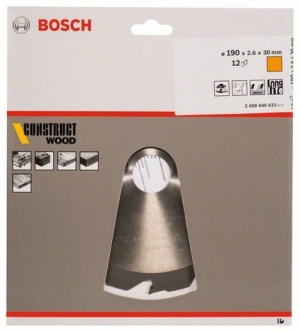 Bosch Tarcza pilarska Construct Wood 190x30 z12 - 2608640633 2