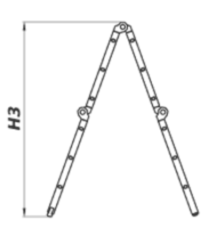 Drabex Drabina aluminiowa uniwersalna 476cm 4x4 szczeble - 6003 10