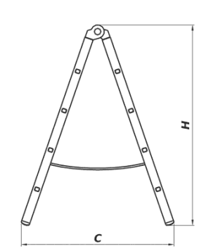 Drabex Drabina aluminiowa malarska 245mm 8 szczebli (5003) 3