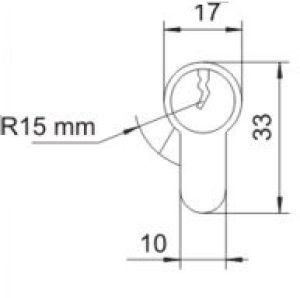 LOB Wkładka bębenkowa z gałką WG-54 30x50mm nikiel WG-34N 2