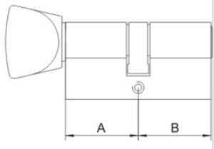 LOB Wkładka bębenkowa z gałką WG-54 35x30mm nikiel WG-38N 3