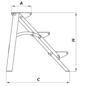 Drabex Drabina wolnostojąca jednostronna aluminiowa 3 stopniowa (DR8022) 4