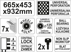 Wózek narzędziowy Yato 7 szuflad  (YT-09000) 4