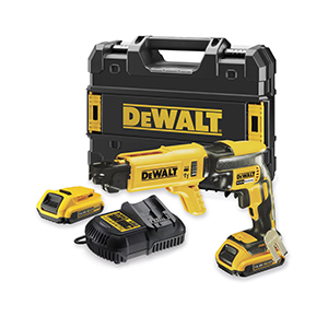 Dewalt Wkrętarka do płyt G-K 18V XR z silnikiem bezszczotkowym + DCF6201 + akcesoria (DCF621P2K) 1