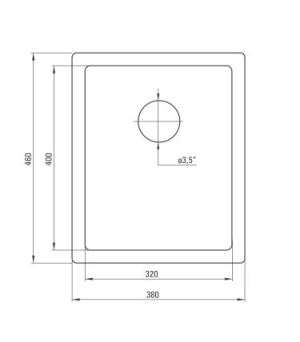 Zlewozmywak Deante Komora podblatowa 1-komorowa Corda 460x380x190mm - ZQA G10B 3