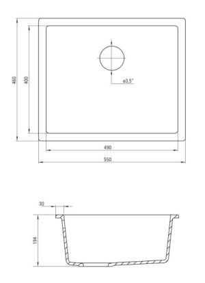 Zlewozmywak Deante Komora podblatowa Corda 460x550mm (ZQA G10C) 3