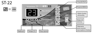 Tech Sterownik kotła zasypowego z wyświetlaczem (ST-22) 2