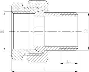 Invena Śrubunek mosiężny prosty ORING prosty 3/4" - ZM-17-020 2