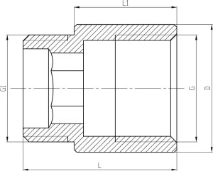 Invena Przedłużka mosiężna gwint zewn./wewn. 1/2"x30mm - ZM-11-230 2