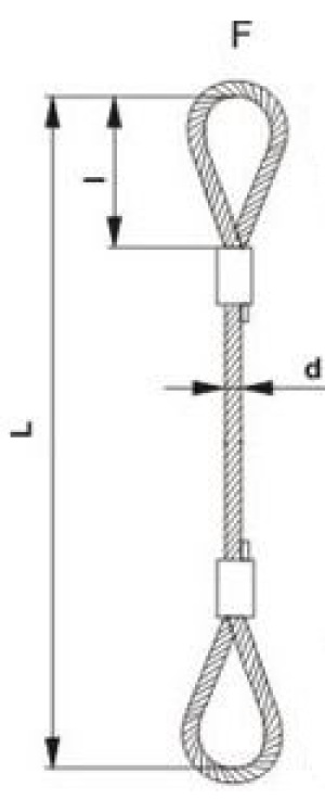 Zawiesie linowe jednocięgnowe typu F 10mm 1mb 1