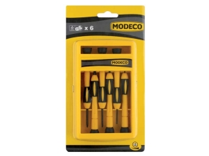 Modeco Komplet wkrętaków zegarmistrzowskich Płaskie, Torx i Philips 6szt. - MN-10-208 2