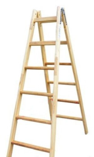 Drabina drewniana rozstawna 11 szczeble 343cm 1