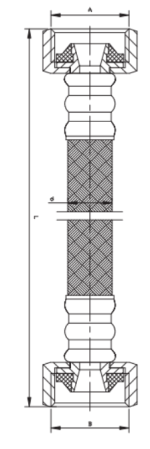 Wężyk przyłączeniowy Invena Wężyk w oplocie 25cm gwint wewn. - wewn. 1/2"W x 1/2"W - WS-01-025 3