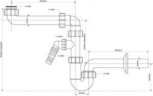 Syfon McAlpine rurowy 5/4" DN32 z przedłużką biały (HC4PF-32SPSW) 2
