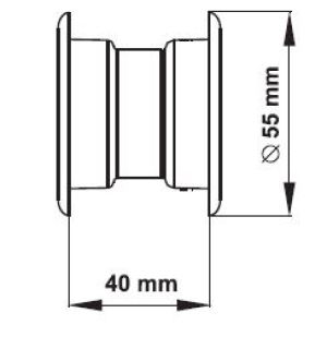 Maxpol Tuleja wentylacyjna do drzwi łazienkowych fi40 brązowa - 171 3