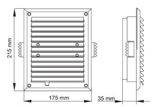 Maxpol Kratka wentylacyjna z żaluzją i siatką 175x215mm brązowa - 074 2