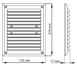 Maxpol Kratka wentylacyjna z siatką 175x215mm brązowa - 012 2