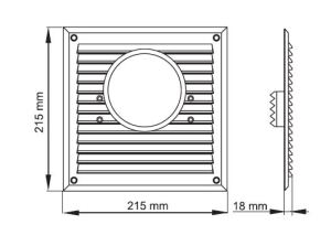 Maxpol Kratka do pochłaniacza 215x215mm fi120mm biała - 119 2