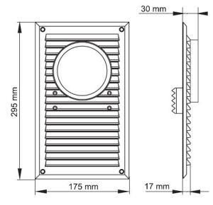 Maxpol Kratka do pochłanicza z wyjściem rurowym 175x295mm fi100mm biała (116) 6