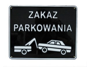 Tablica 15x29cm Zakaz Parkowania B2 1
