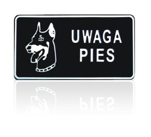 Tablica 15x29cm Uwaga Pies - D P14 1