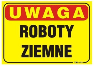 Tablica 35x25cm UWAGA! Roboty Zimowe - T010 1