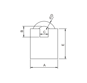 LOB Kłódka zasuwkowa wzmocniona z chronionym pałąkiem 3 klucze KW02 2