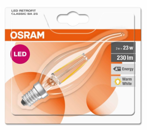 Osram Żarówka LED RETROFIT CLASSIC BA 23 2 W/827 E14 FIL RFCLBA25 2W/827 3