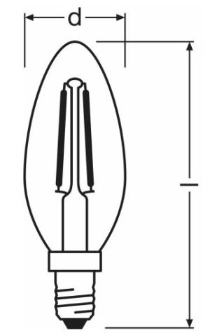 Osram Żarówka LED RETROFIT CLASSIC B 23 2W/827 E14 FIL - 4052899936416 2