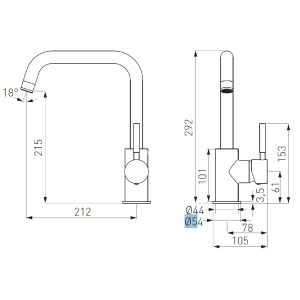 Bateria kuchenna Ferro Ratio stojąca chrom (BTI4) 2