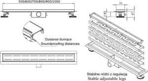 Rea Odpływ liniowy z rusztem Pure Neo odwracalny 90cm 3