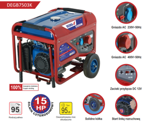 Agregat Dedra DEGB7503K 6500 W 3-fazowy 2
