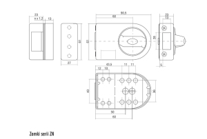 Gerda Zamek nawierzchniowy ZN 100 brązowy 4 klucze 1szt. 2