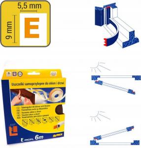 Stomil Sanok Uszczelka gumowa 6m E brązowa 1szt. 2