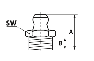 Pressol Stożkowe gniazdo smarowne H1 proste ocynkowane M8x1 - 15 009 2