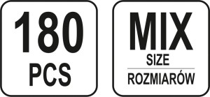 Yato Zestaw przelotek gumowych 180szt. mix (YT-06878) 3