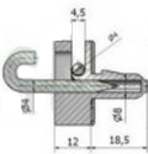Przelotka drutu mocowana na bolec szara 231 1szt. 4