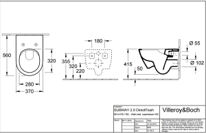 Miska WC Villeroy & Boch Subway 2.0 DirectFlush wisząca (5614.R0.01) 2