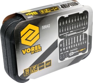 Zestaw narzędzi Vorel Zestaw kluczy nasadowych 1/2" 56szt. (58642) 4