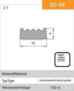 Stomil Sanok USZCZELKA SAMOPRZYLEPNA CZARNA D-68/4-0 10*4MM [jm.MB] - USZ SD-68 1