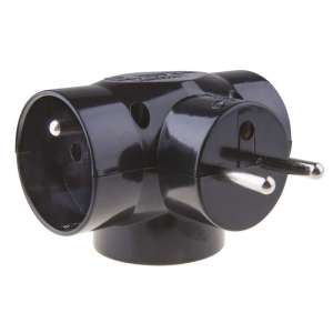 Emos Rozgałęźnik E2010 3 gniazda okrągłe czarny - 1905030050 2