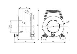 PCE Przedłużacz 1 fazowy 20m XREEL IP20 OMY3x1,5 bęben 2