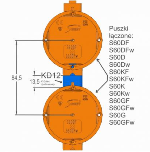 Simet Puszka podtynkowa S60DF 60mm szeregowa głęboka - 33057008 2