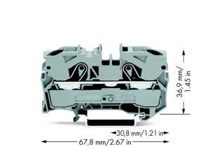 Wago Złączka przelotowa 2-przewodowa 36,9x67,8mm szara - 2010-1201 2