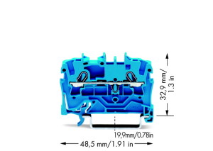 Wago Złączka przelotowa 2-przewodowa do zastosowań Ex e II niebieska 24/32A - 2002-1204 2