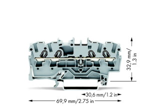 Wago Złączka przelotowa 4-przewodowa do zastosowań Ex e I,II szara 24/32A - 2002-1401 2
